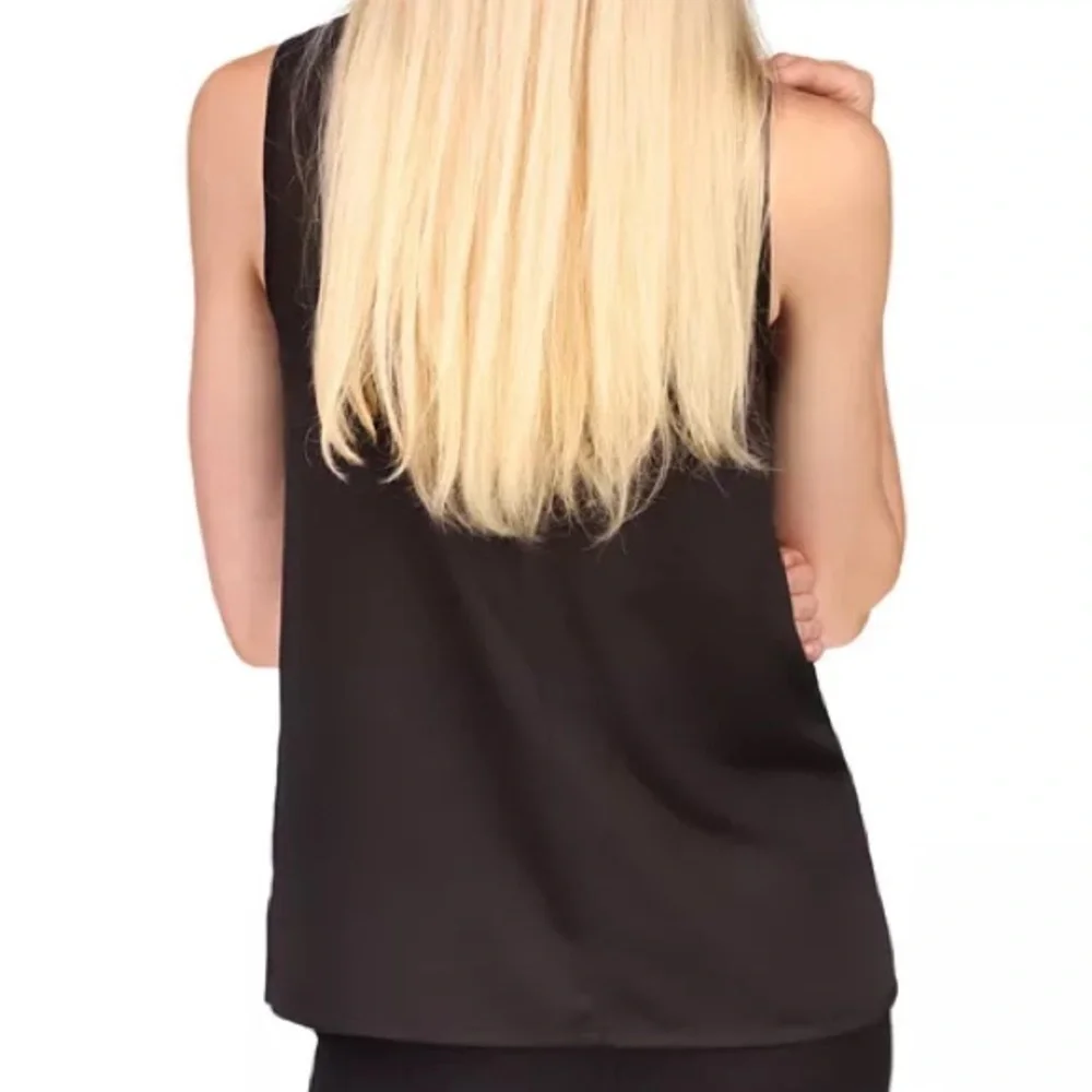 Michael Kors Black Ostrich Feather Sleeveless Blouse NWOT - Picture 10 of 10